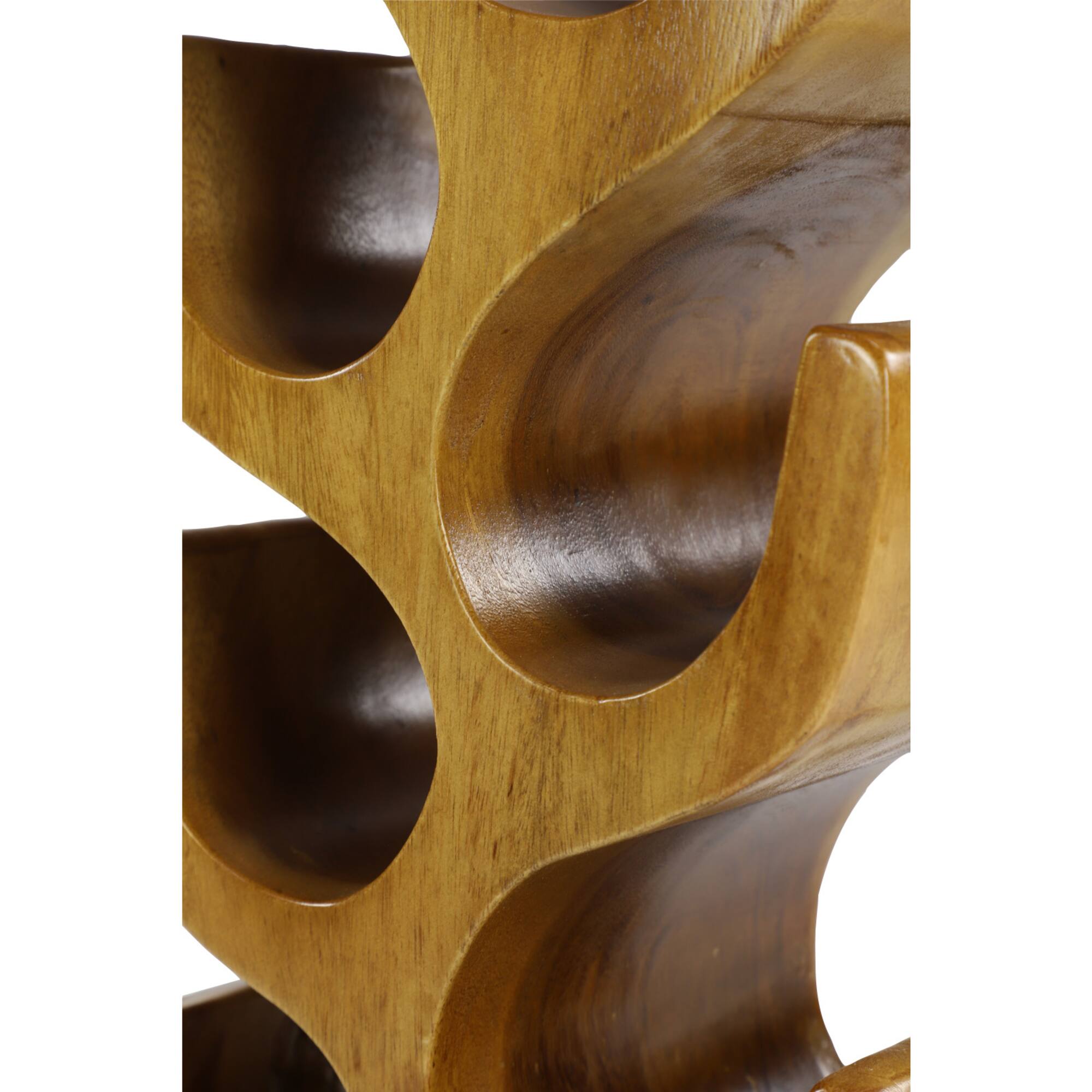 28" Brown Wood Rustic Wine Holder Rack